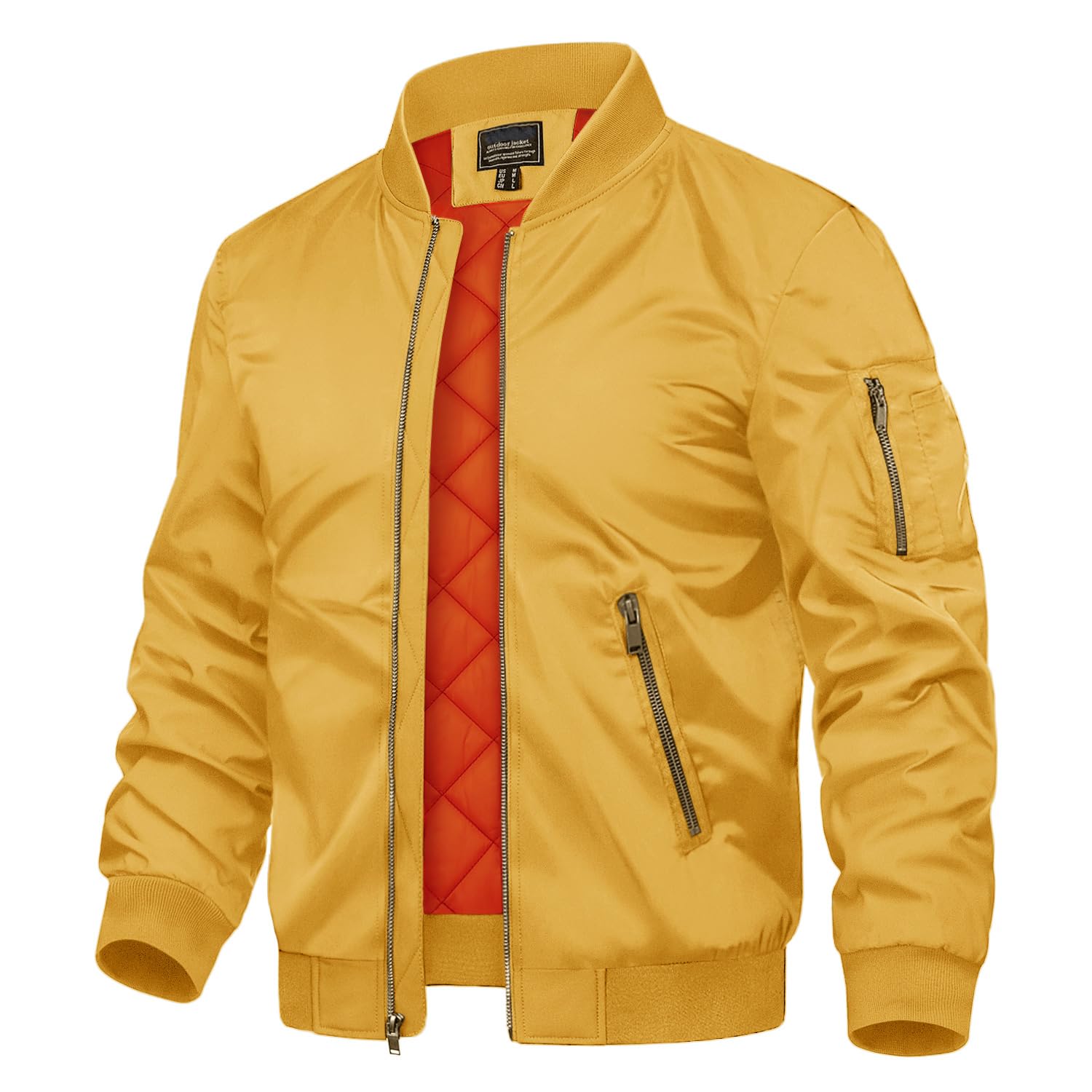Men's Jackets-Bomber Jacket Fall Winter Warm Windbreaker Full Zip Casual Padded Coats