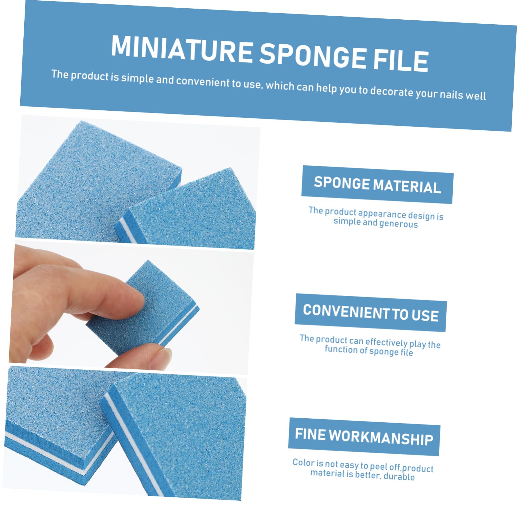 Healeved 150pezzi Sponge Nail Files Per Manicure e Unghie Finitura Liscia Per Unghie Naturali e Artificiale Facile Da Usare e Portatile
