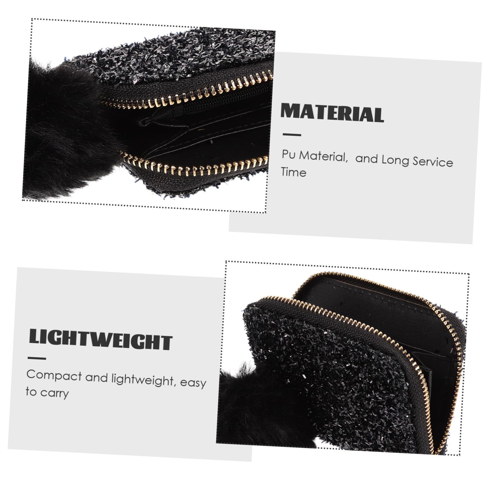 Housoutil 3stücke Sequin Kosmetiktasche Klein Tragbare Reiseaufbewahrung Pu Material Glänzender Look Für Urlaub Gym Und Organisation Farbe Schwarz s