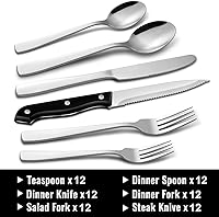 Vista 2 de Hiware – Juego de cubiertos de acero inoxidable
