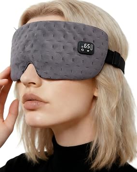 Cordless Heated Eye Mask for Dry Eyes with 6 Timers | 35-65  Stepless Precision Warm Eye Compress 1500mAh | Washable Heating pad for Eye Care | Grey