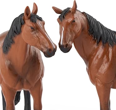 Terra by Battat Horse Toys, Quarter Horse Family, 4 Animal Figures, Animals | 4 plastic animal figurines with 2 adult horses and 2 foals for farm play, collecting, display, and storytelling, 3+ Years