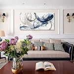 Canvas Wall Art Abstract Art Paintings Blue Fantasy Colorful Graffiti sur Blanc Fond Moderne Artwork mur Décor pour Salon Chambre Cuisine