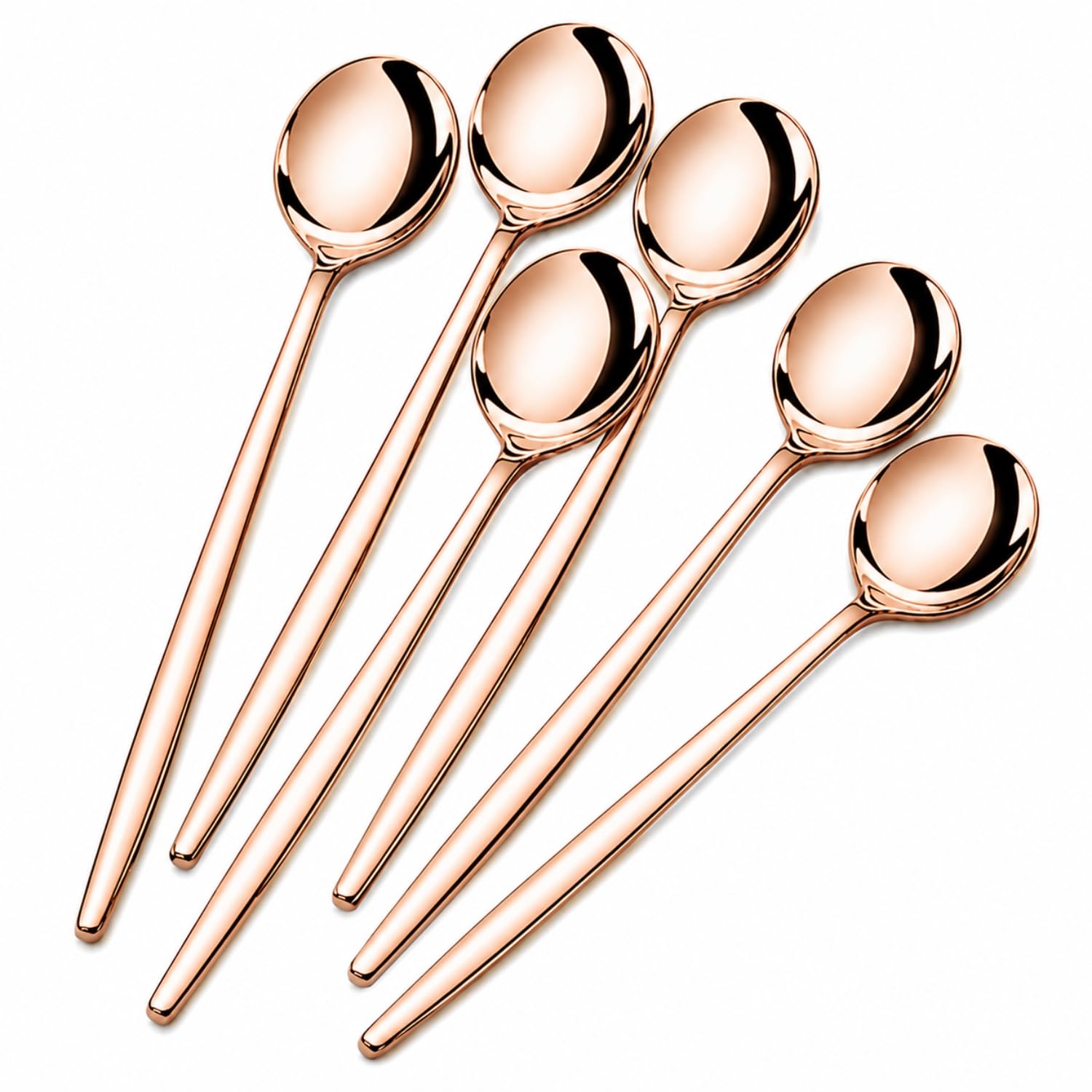 Rose Gold Tea Spoons - 6 Pack Stainless Steel -1
