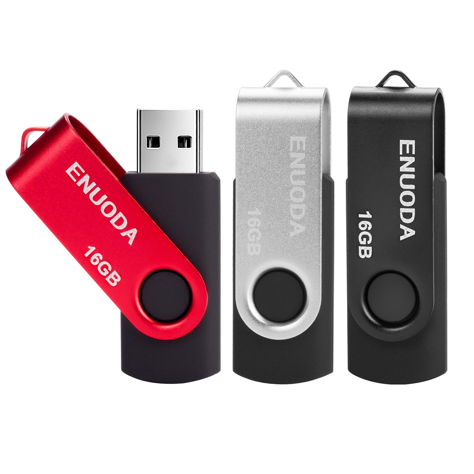 ENUODA Memory Stick 128GB USB 2.0 Flash Drives Swivel Design Storage Thumb Drive Pen Drive (Black) — view 7