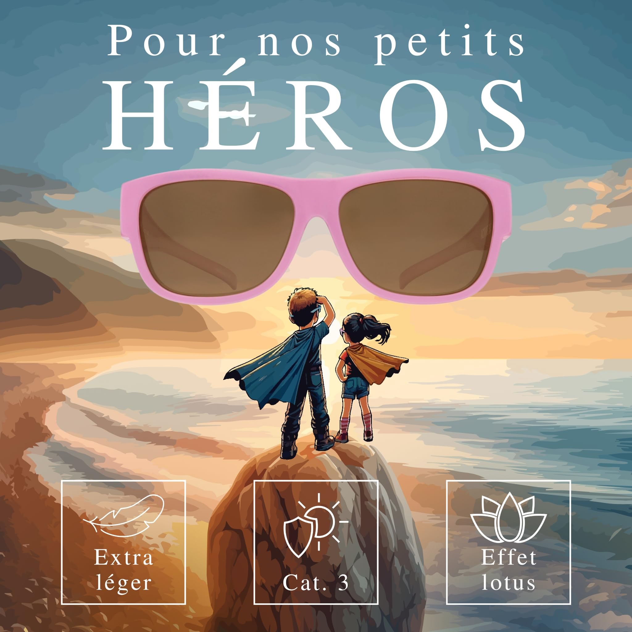 ActiveSol Lunettes de soleil sur-lunettes Hero-Eyes pour enfants, 5-10 ans, Polarizées, UV400