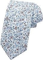 Mantieqingway Men's Skinny Cotton Floral Necktie - Vintage Wedding Groomsmen Tie, Soft Comfort Fit