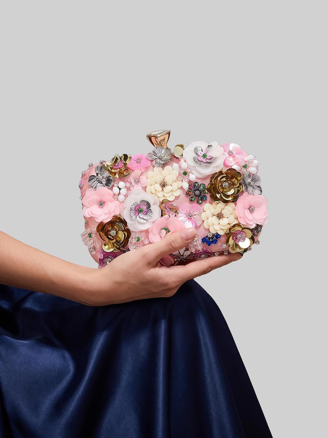 SH Clutch Purses for Women Wedding Prom Clutch Flower Evening Handbag