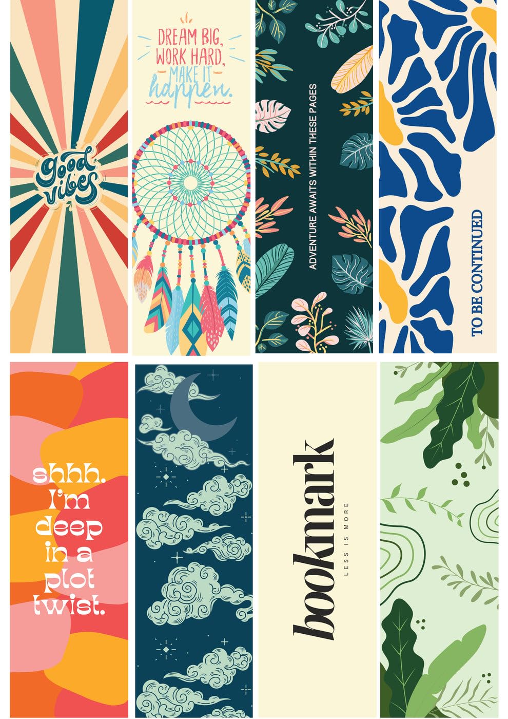 24 Fun Designs of Bookmarks | 300gsm | Matt lamination