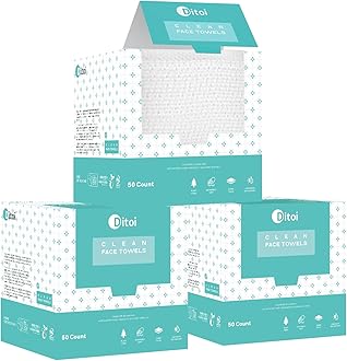 Face Towels, 10"×12" Disposable Face Towel, Face Towelettes XL, Ultra Soft Makeup Remover Dry Wipes, Thick Face Towel for Cleansing, 150 Count (3 Pack)