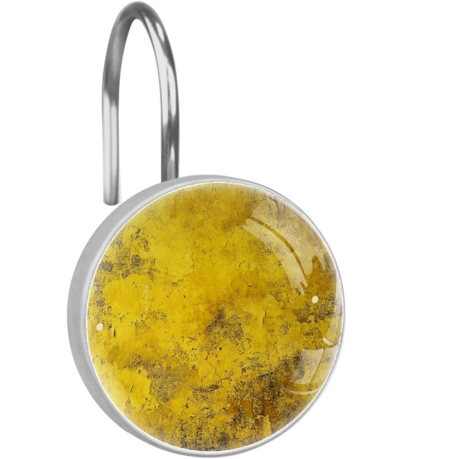 Crochets de rideau de douche en verre jaune doré pour remplacer les anneaux