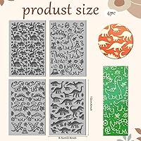 Vista 2 de CHGCRAFT 4 hojas de textura de arcilla de dinosaurios, patrón de volcanes, hojas de textura de arcilla polimérica, herramientas de bricolaje