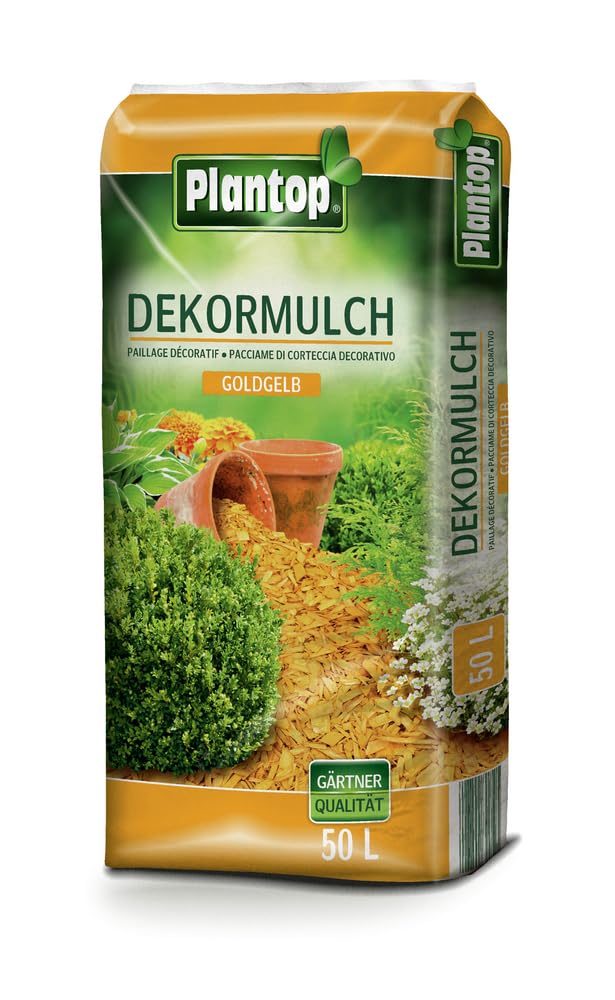 Rindenmulch Dekor 50 Liter Goldgelb Garten Deko-Mulch Dekormulch Plantop Gelb