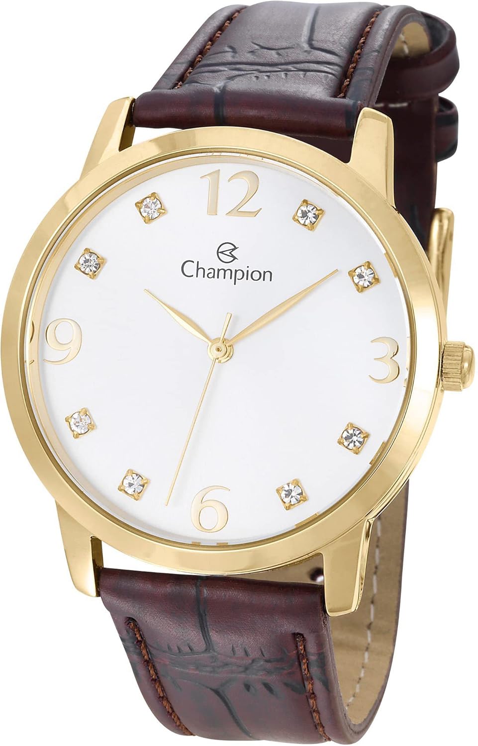 Relógio Feminino Champion Dourado + Colar E Brincos Cn29187w você encontra  na Super25. Entrega Expressa!