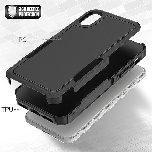 Miniatura 5 de Funda para iPhone XiPhone Xs funda protectora de doble capa resistente para teléfono celular, a prueba de golpes, resistente, con protector de
