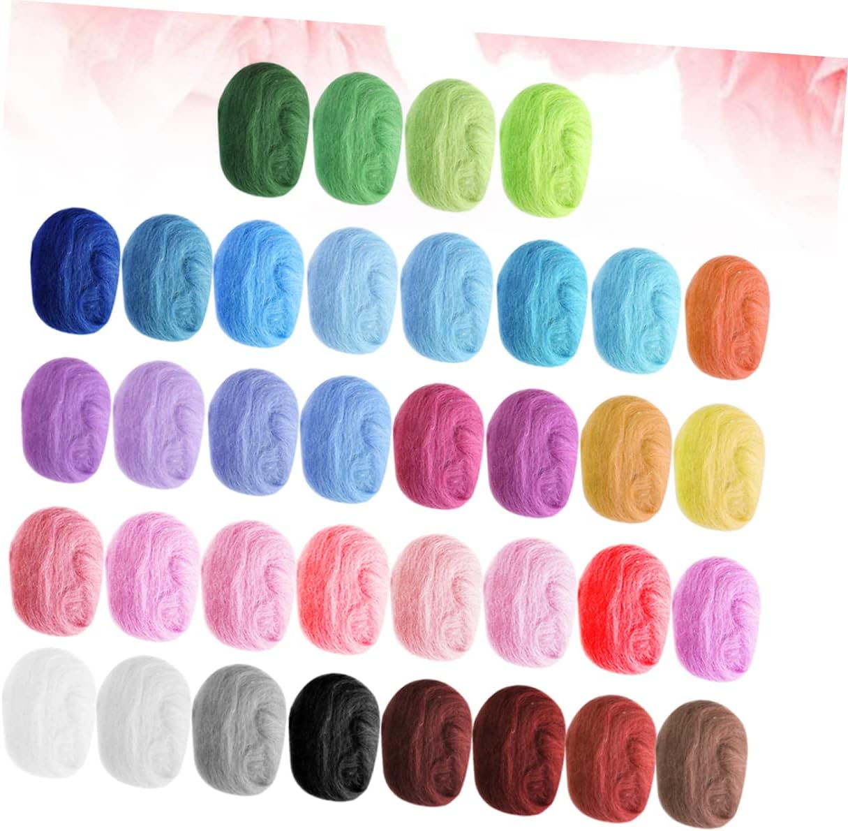 Angoily 1set Colors Wool Felting Craft Kit Needle Felting Tools Assorted Wool for Crafting for Animal Figures Jewelry and Home Decor Projects Random Color