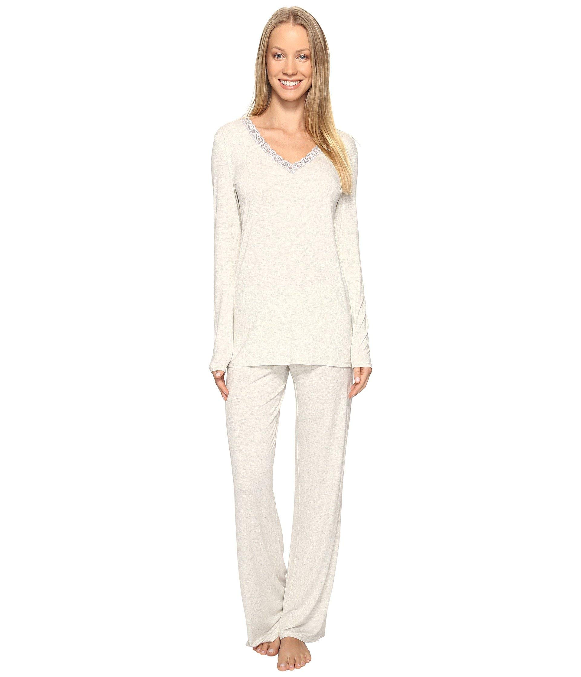 Natori Damen Feathers Essential Long Sleeve Pj Pyjama Set