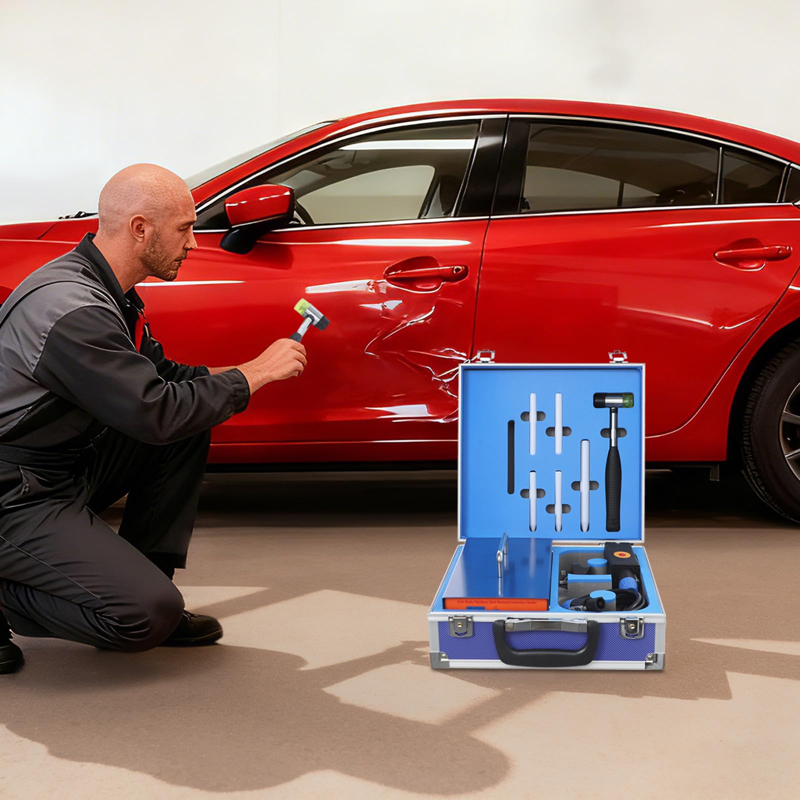 Estrattore per ammaccature a induzione da 800 W, potenza e riscaldamento regolabili, strumento di riparazione per ammaccature dell'auto senza vernice, per carrozzeria, fai da te, riscaldamento