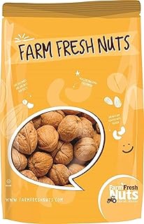 In Shell Walnuts (1 Lbs.) - Large Natural California Walnuts - Great Source of Omega 3 - Fresh New Crop - Bursting with Flavor - Farm Fresh Nuts Brand