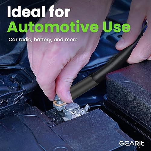 Miniatura 5 de GearIT Cable de calibre 4 (25 pies cada uno, negrorojo translúcido) de aluminio revestido de cobre CCA  Cable automotriz primario de