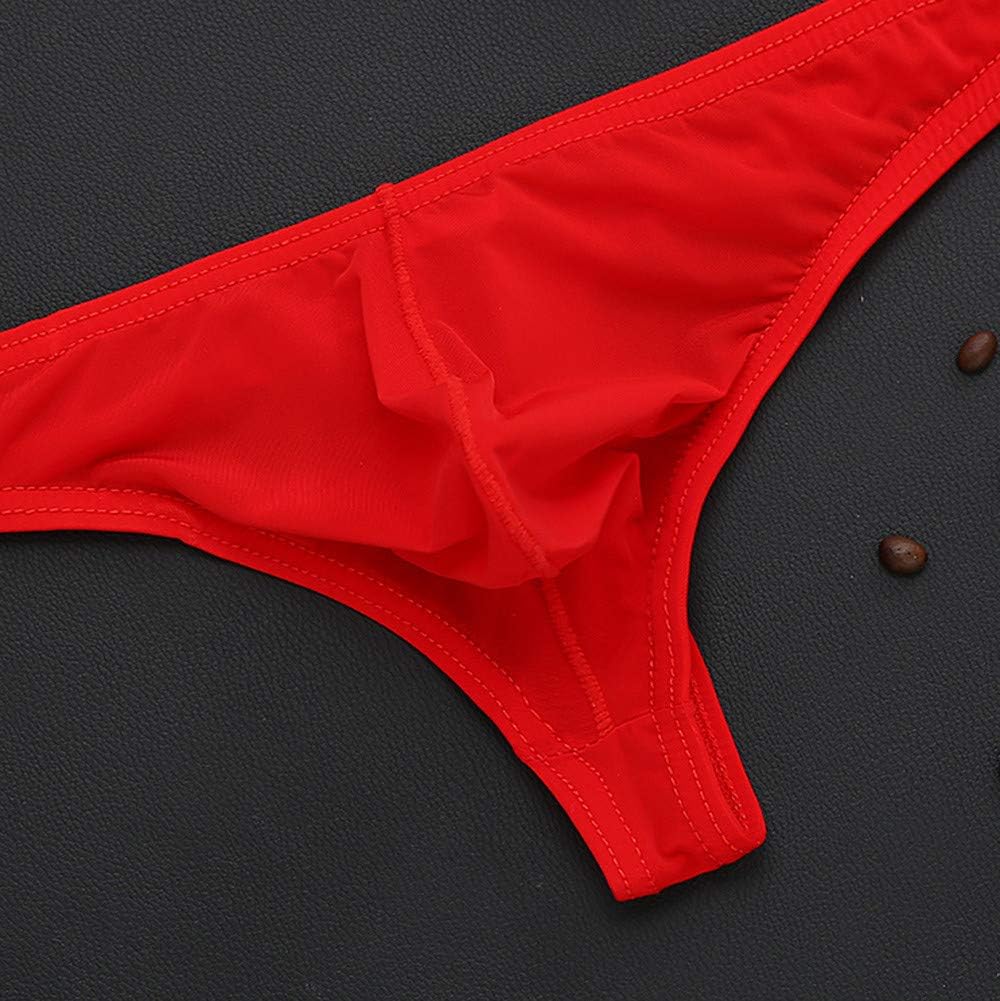 Mens Underwear Boxers Ice Silk Stretch Sexy Seamless Bulge Cool Light Comfortable Casual Loose Stretchy Elegant Ultra Thin Sports Quick Dry Elastic Red