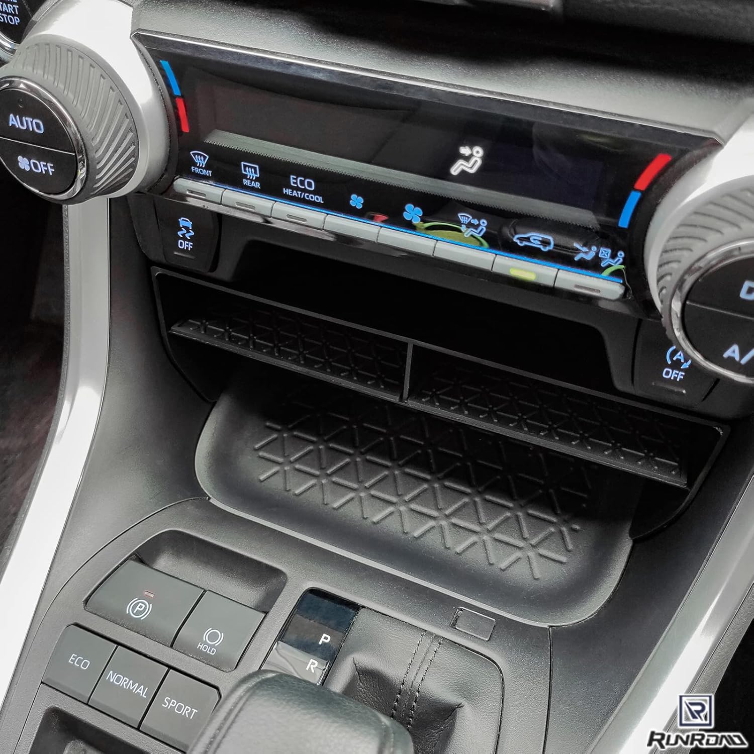 RUNROAD Center Console Upgraded Organizer Tray Compatible with Toyota RAV4 2019 2020 2021 2022 2023 2024 2025 Accessories, Insert Armrest Organizer Console ABS Secondary Storage Tray Container Box