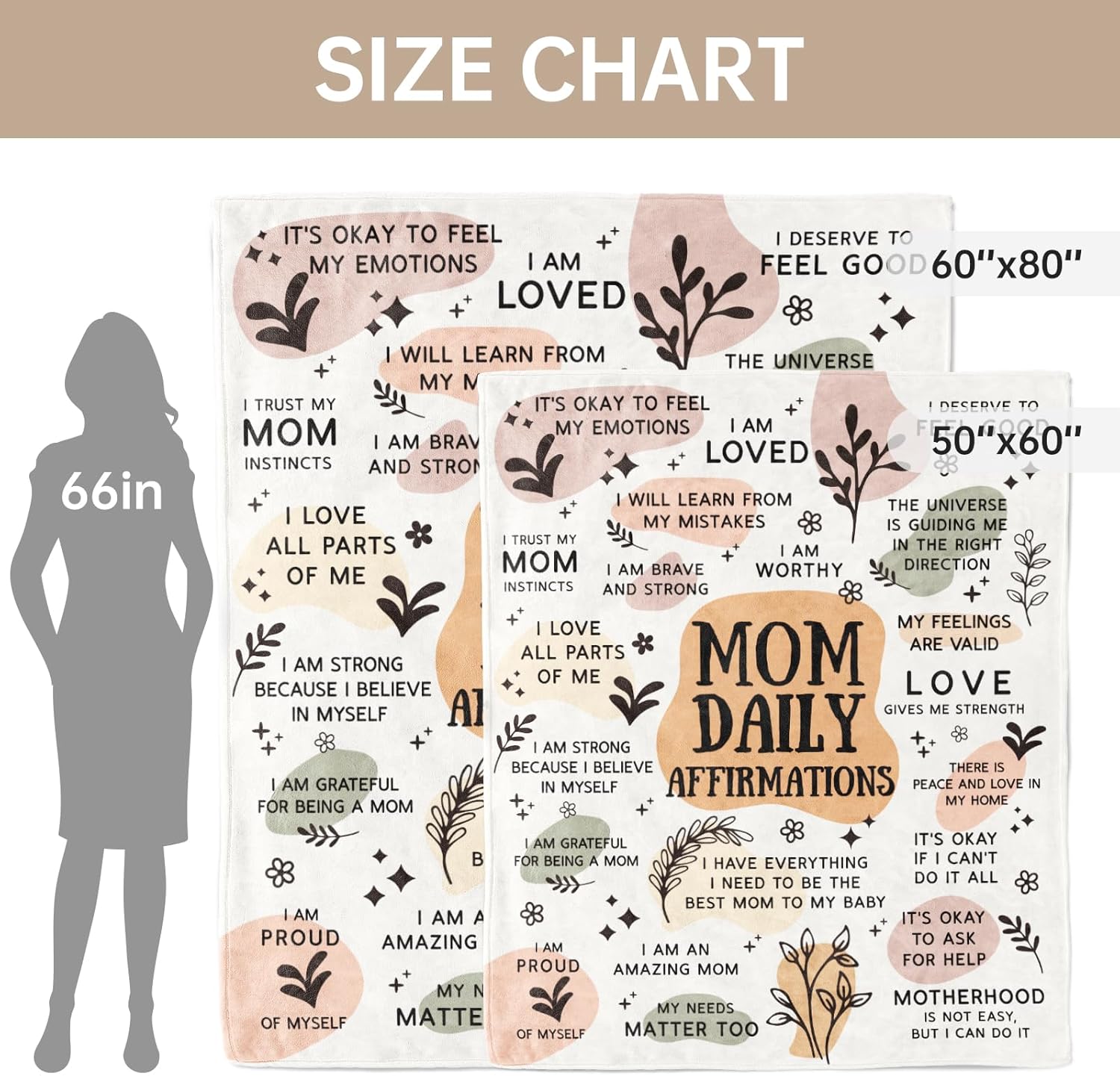 BaubleDazz New Mom Gifts Blanket, Mama Daily Affirmations, Postpartum Pregnancy Gift for First Time Moms, Mommy to Be, Mama, New Mom Essentials, First Mothers Day Birthday Gifts for Moms(80" x 60") - Image 5