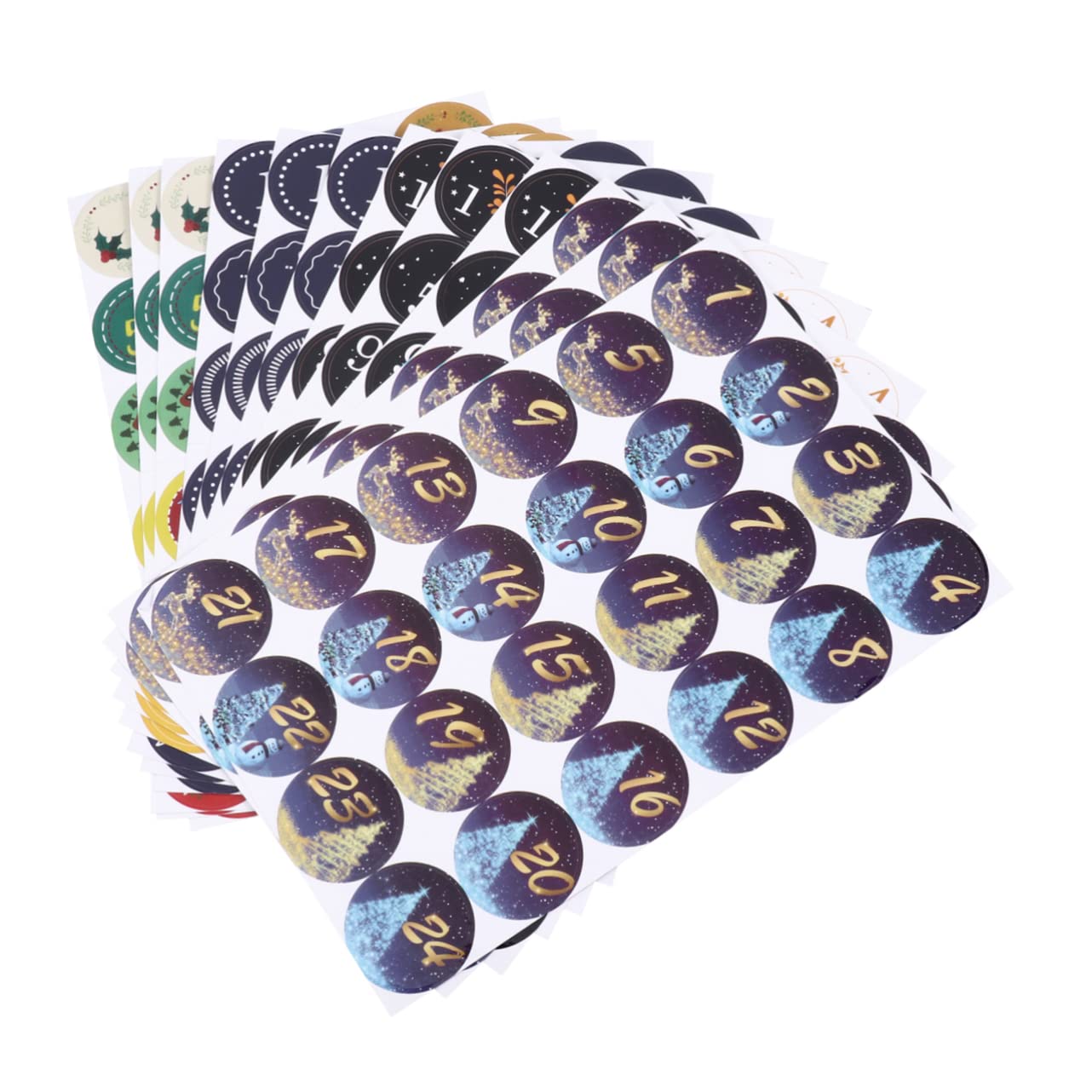 VILLCASE 36 Fogli Adesivi natalizi adesivo numero di natale adesivi decorativi cartellino stickers scrapbooking regalini natale adesivo sigillante etichetta adesiva natalizia Carta