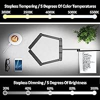 Vista 11 de Lámpara de escritorio LED para oficina en casa, 41.5 pulgadas, clip blanco, lámpara de escritorio de arquitecto con abrazadera, 24 W, ajustable