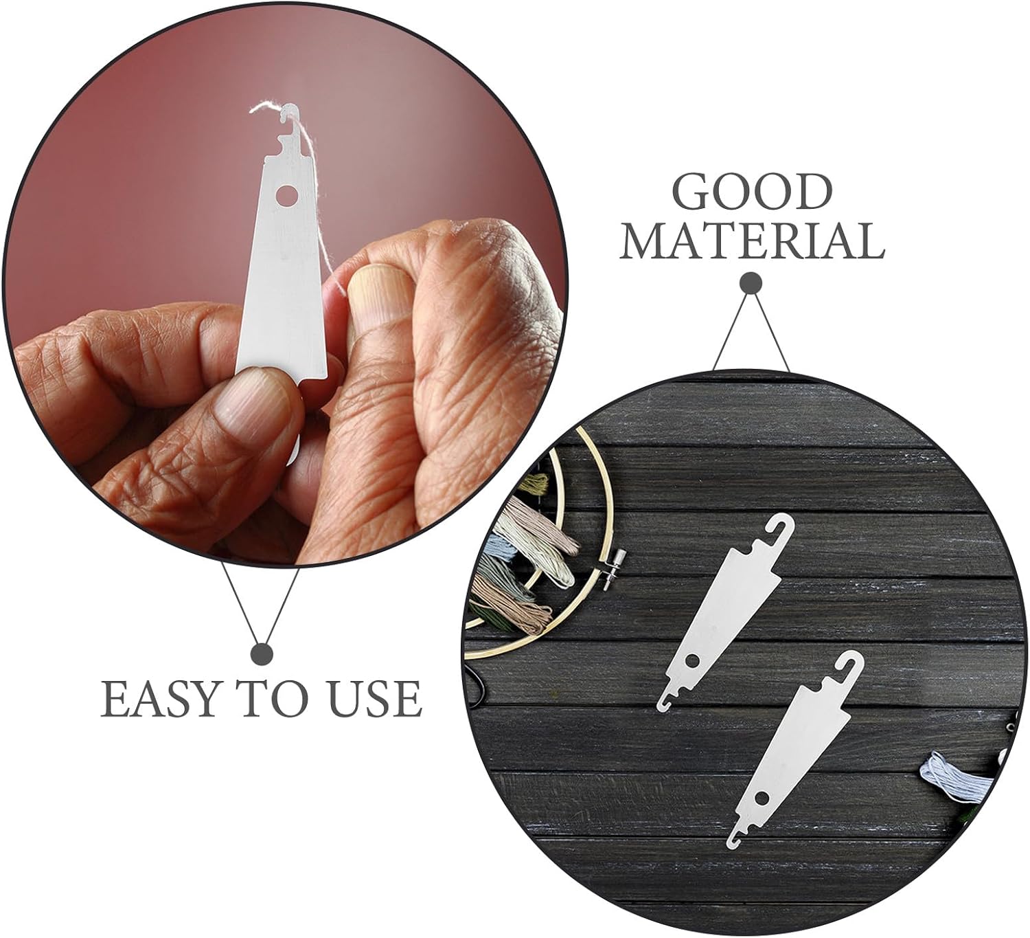 YARNOW 60PCS Manual Stainless Steel Needle Threader - Metal Threading Tool for Sewing Machine & Hand Sewing - Quick Threading Needlework Supplies for Embroidery image 3