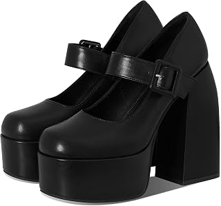 Platform Pumps Shoes for Women Round Toe Ankle Buckle Strap Chunky High Heels Platform Mary Janes Fashion Uniform Dress Shoes