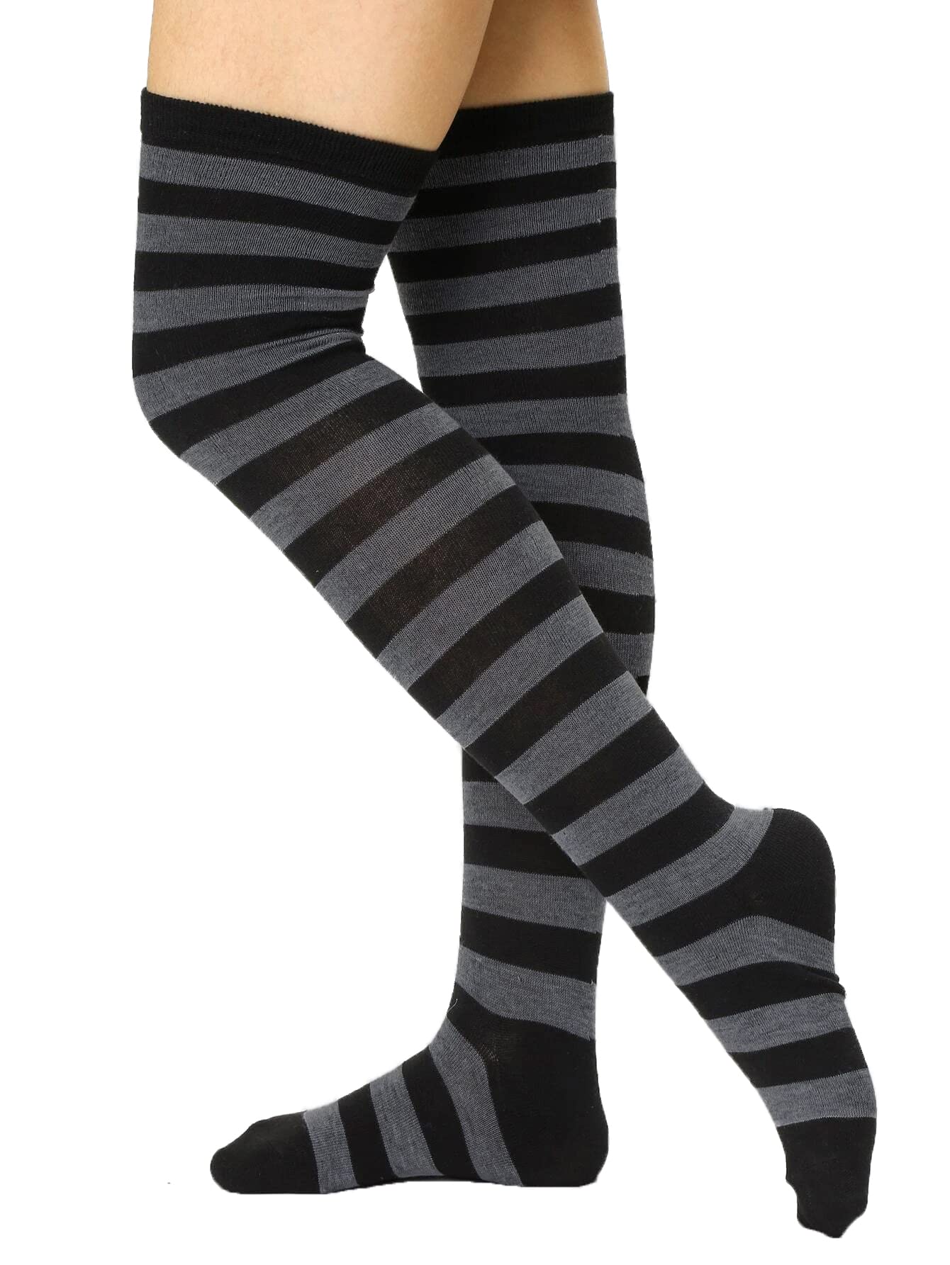 xs and os Women Over the Knee Cotton Lycra Striped Socks Stockings-picture-33