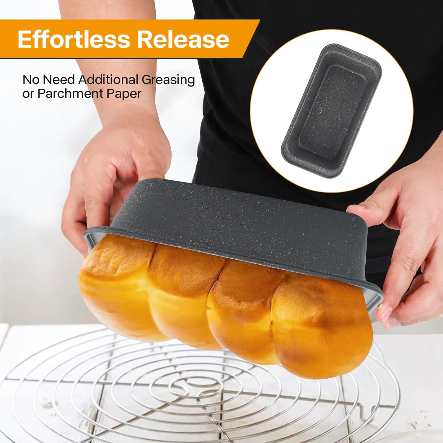 2-Pack Bread Pan, 10inch Non-Stick Bread Loaf Pan, Bread Pans for Homemade Bread, Loaf Pans for Baking Bread 9x5 - Image 2