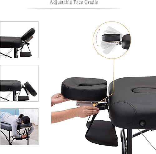 Miniatura 3 de Artechworks Mesa de masaje plegable portátil ligera de 28 pulgadas de ancho, 3 pulgadas, para salón facial, spa, cama de tatuaje con patas de