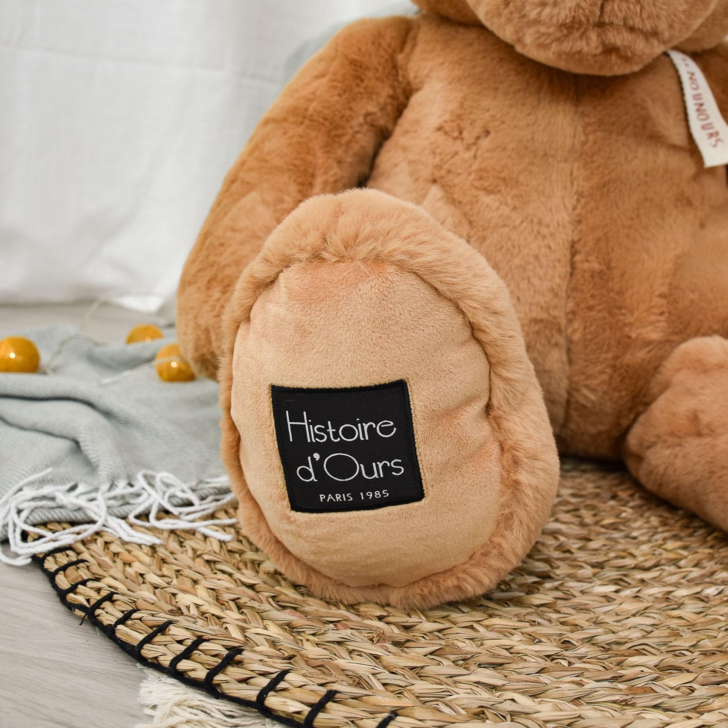 Histoire d'Ours - Le Teddybär, Haselnuss, 75 cm, Braun – 75 cm – Geschenk zur Geburt – HO3228