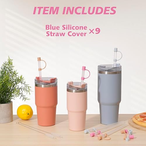 Miniatura 5 de Tapa de popote para Stanley Cup Adventure Quencher de 40 onzas, puntas de tapón de silicona reutilizables para vaso Stanley de 30 onzas, 20 onzas,