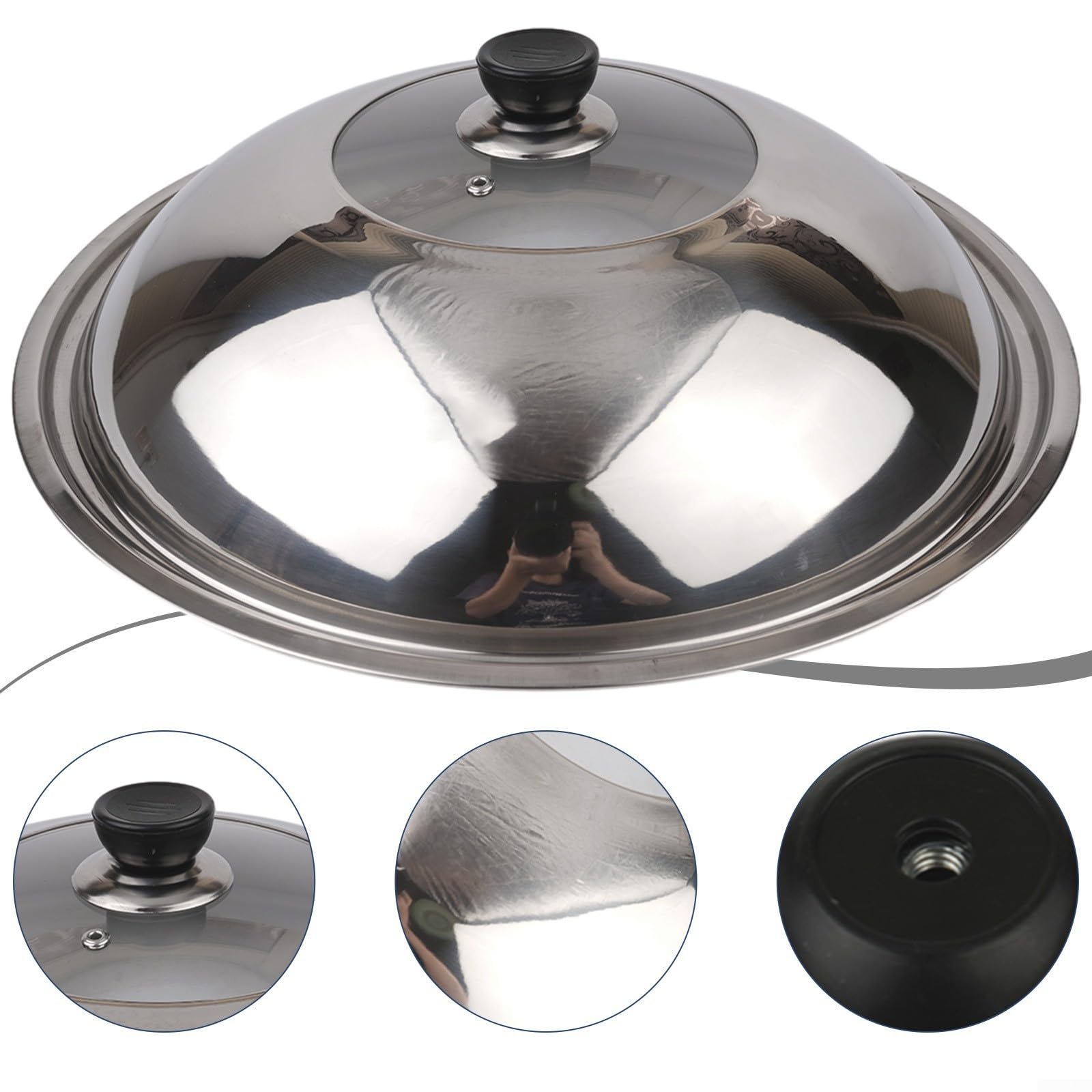 Couvercle en verre pour cocotte de 40 cm de rechange pour conserver la chaleur et cuire soigneusement