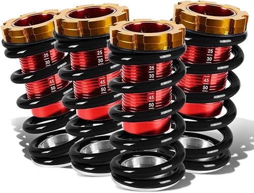 DNA MOTORING Kit de 4 Fundas Coilover de Suspensión Compatible con 88-00 Civic / 93-97 Civic Del Sol / 88-91 CRX / 90-01 Integra, Negro,