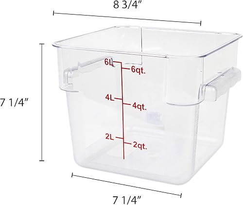 Vista 6 de Excellante - Recipientes cuadrados de polipropileno de 4 cuartos de galón, color blanco