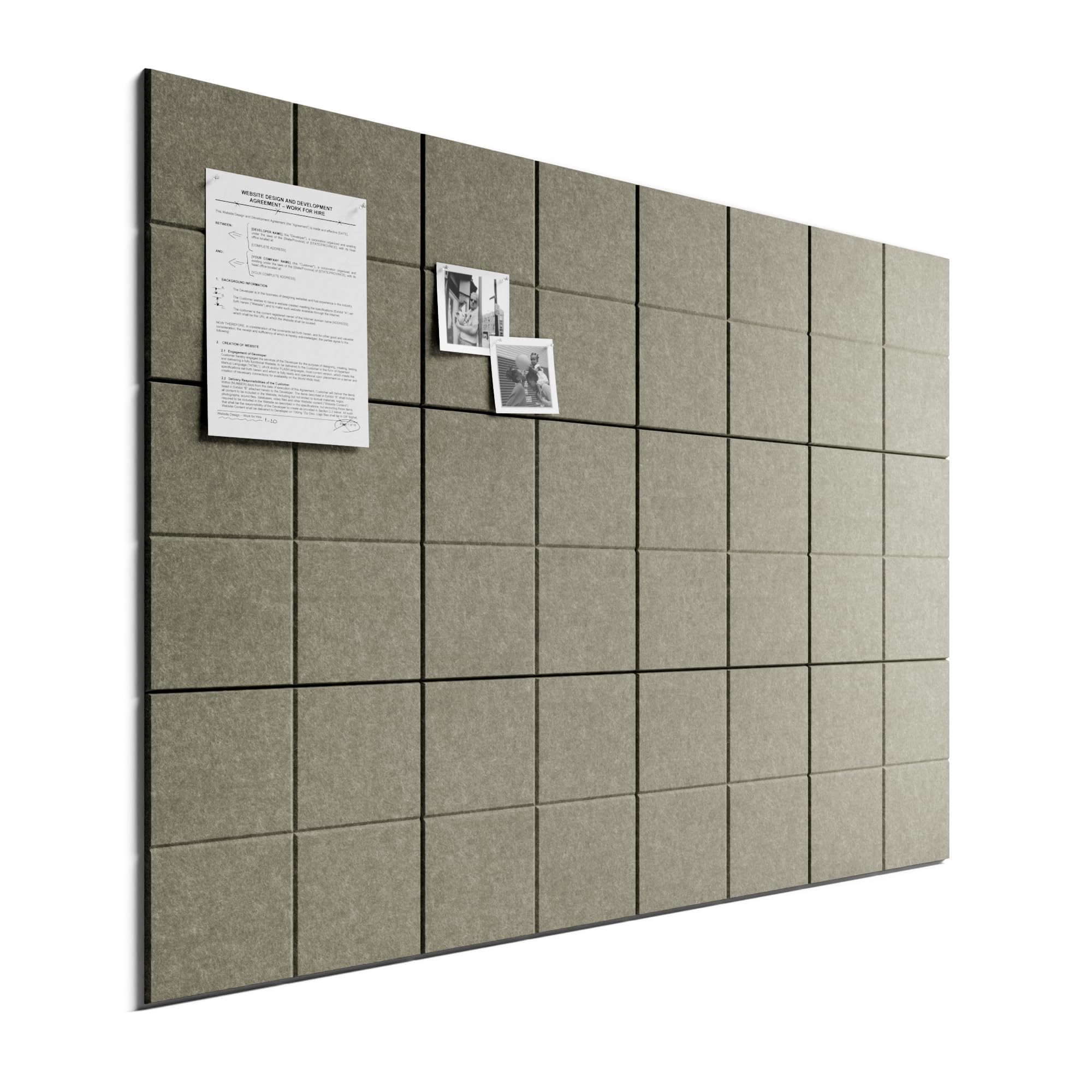 Bumusty Large Cork Board Alternative 47 x35 Felt Bulletin Board Tiles, with 30 Pushpins, 70 Adhesive Tabs, 12 Pack Slat Wall Paneling, Cork Boards for Office Push Pin Board Felt Board-Heavy Brown
