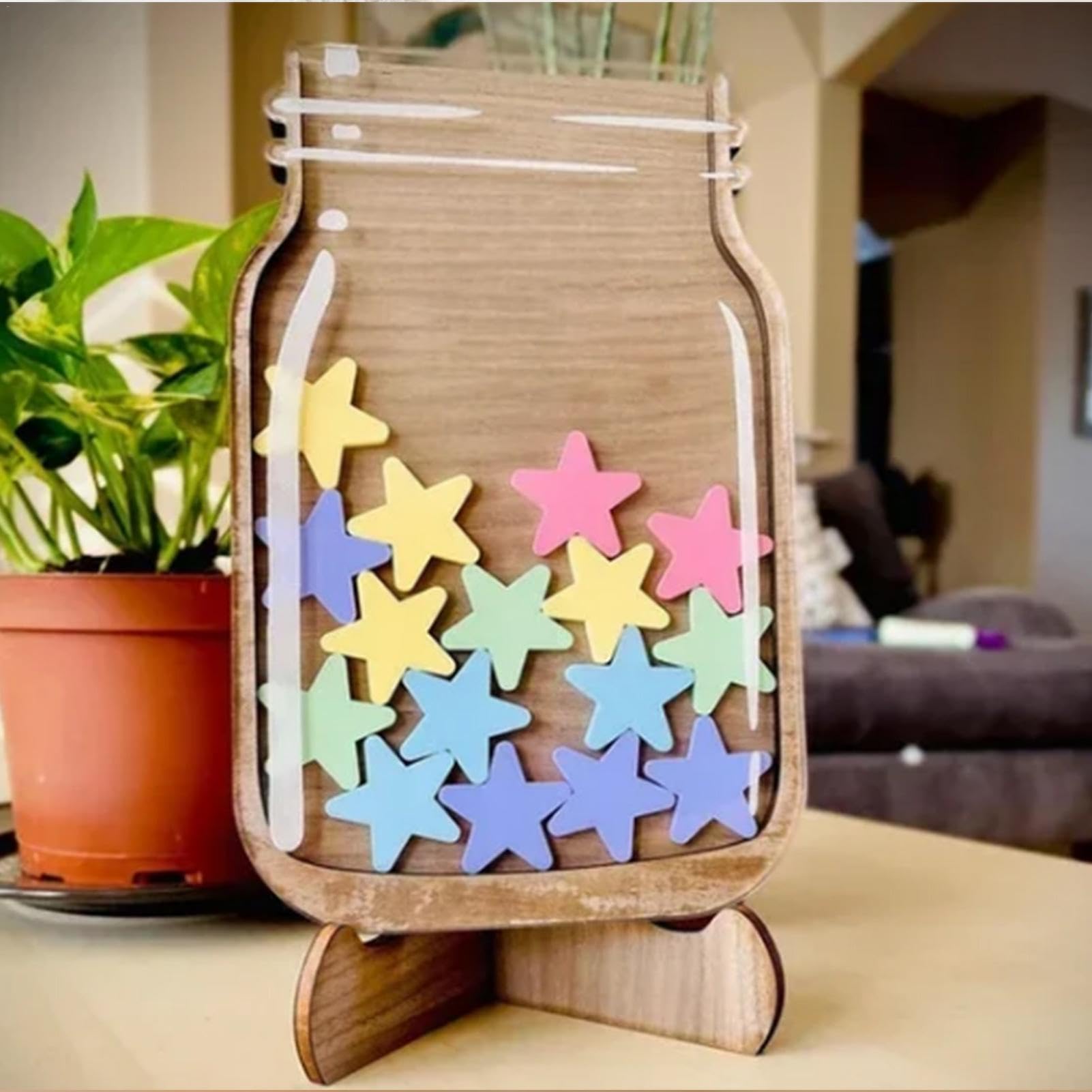 Pot à étoiles Récompense Pour Enfants - Avec 25 étoiles - Système De Motivation Routine Quotidienne