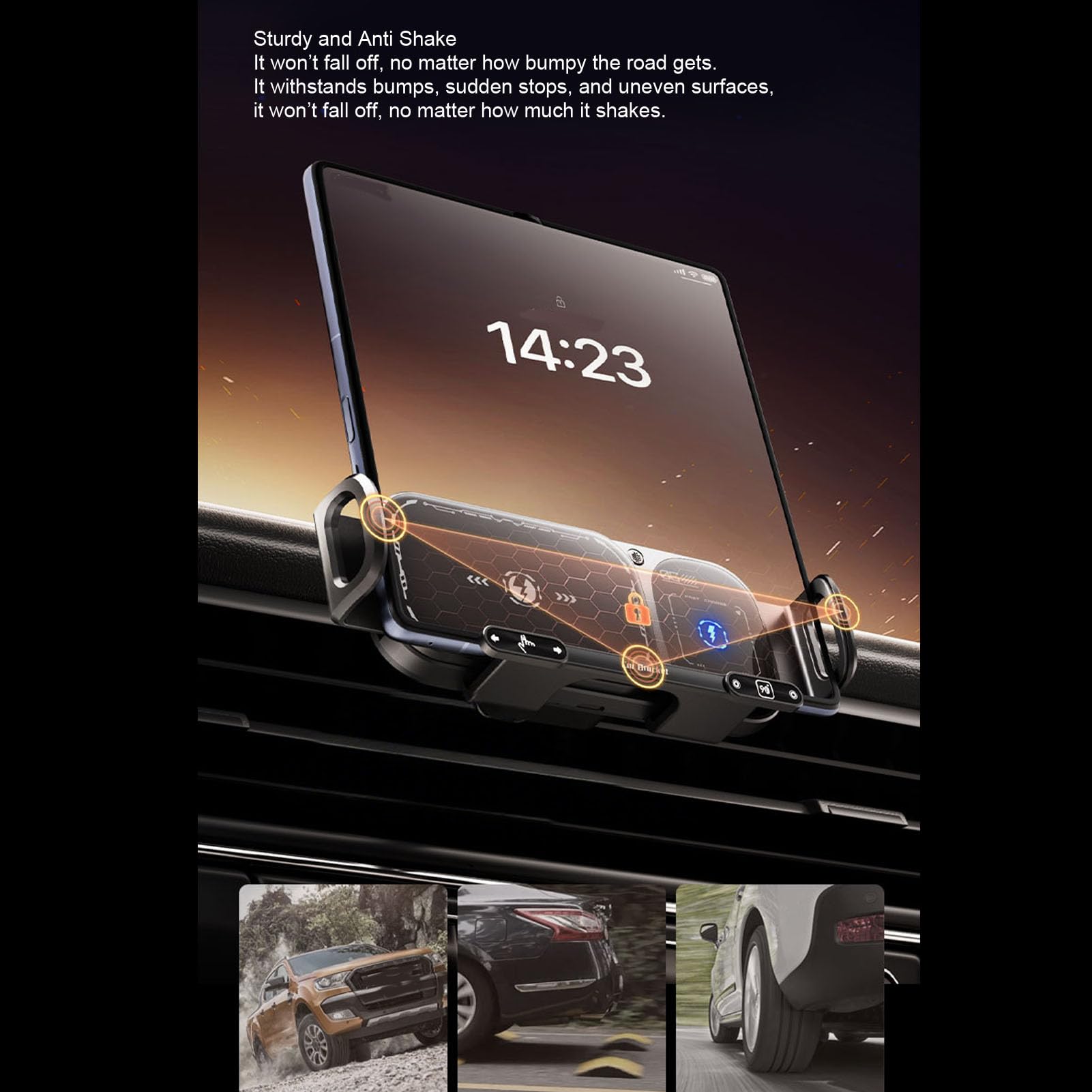 Caricatore Wireless per Auto, Supporto per Telefono con Presa D'Aria, Ricarica Rapida da 15 W con Sensore Intelligente e Rotazione di 90°, per Smartphone Z Fold e Dispositivi