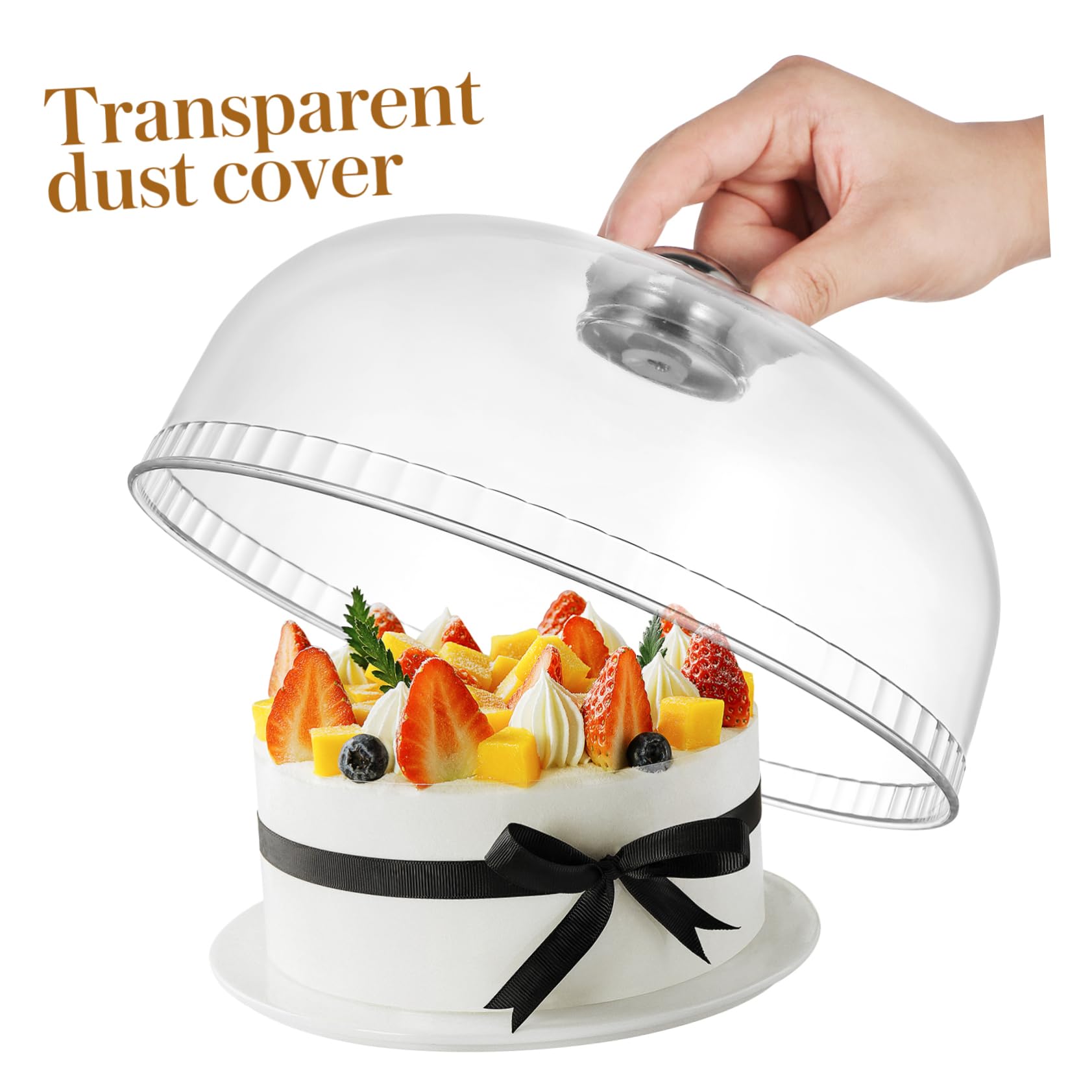 Cabilock Copertura Trasparente da 25x10 Cm per Torta in Plastica Copertura Alimentare Cupola Protettiva Pratico Copri Torta per Alimenti per Snack e Dessert per Casa e Ristorazione