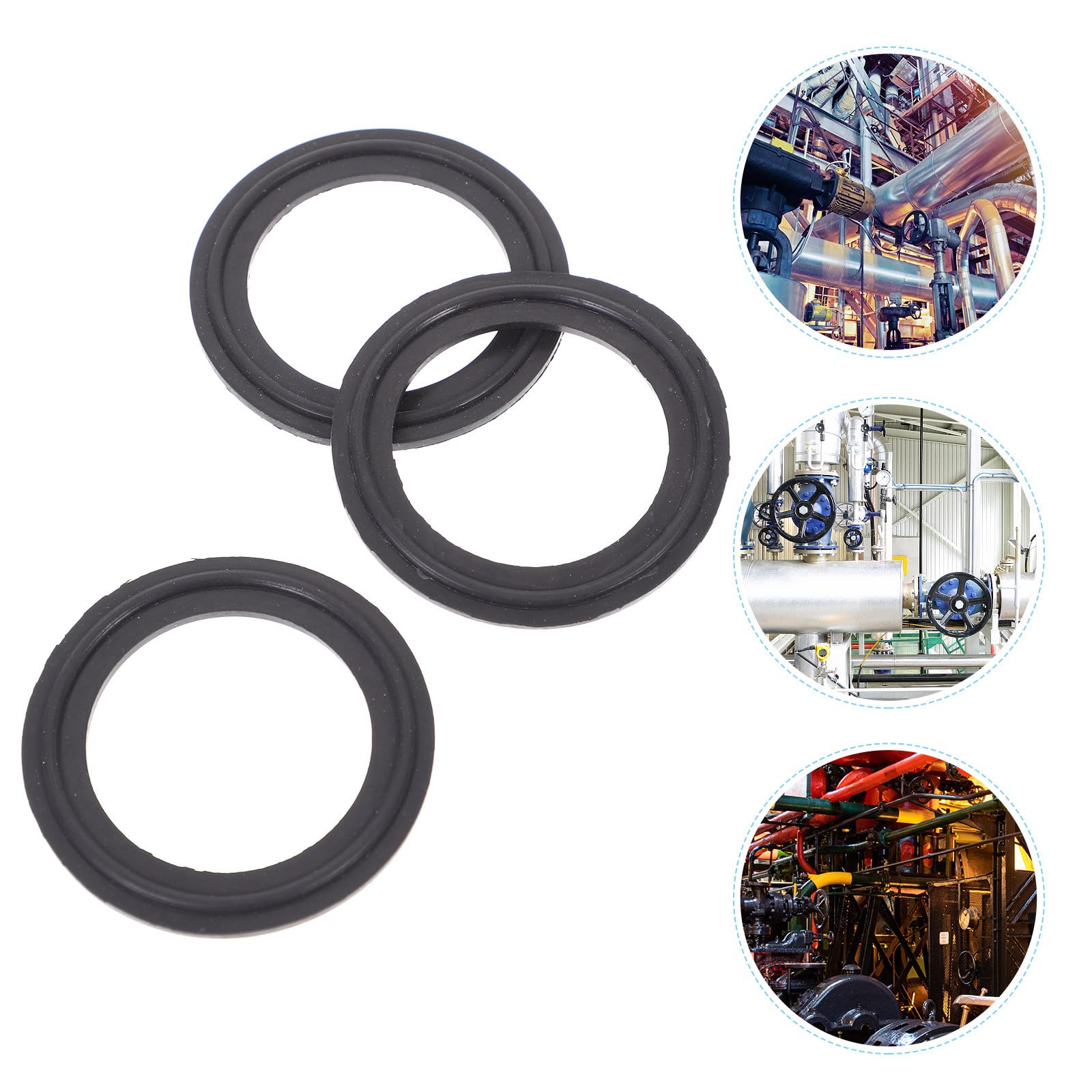 SHINEOFI Guarnizione Tri-Clamp in Gomma Fluorurata 5 Pezzi Anello di Tenuta per Raccordi a Morsetto da 2 Pollici o-Ring Flessibile Resistente a Gas e Acidi per Uso Alimentare Birra e