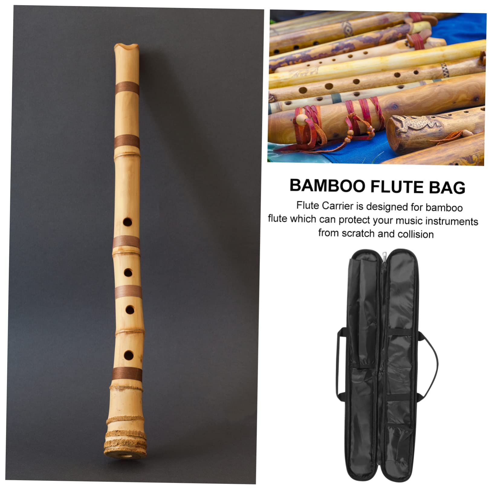 VICASKY Bambou Flûte Fourre-Tout Usa Accessoires Sacs À Main Légers Étui De Transport En Tissu Flûte De Rangement Instrument De Musique De Bambou Pochette De Rangement