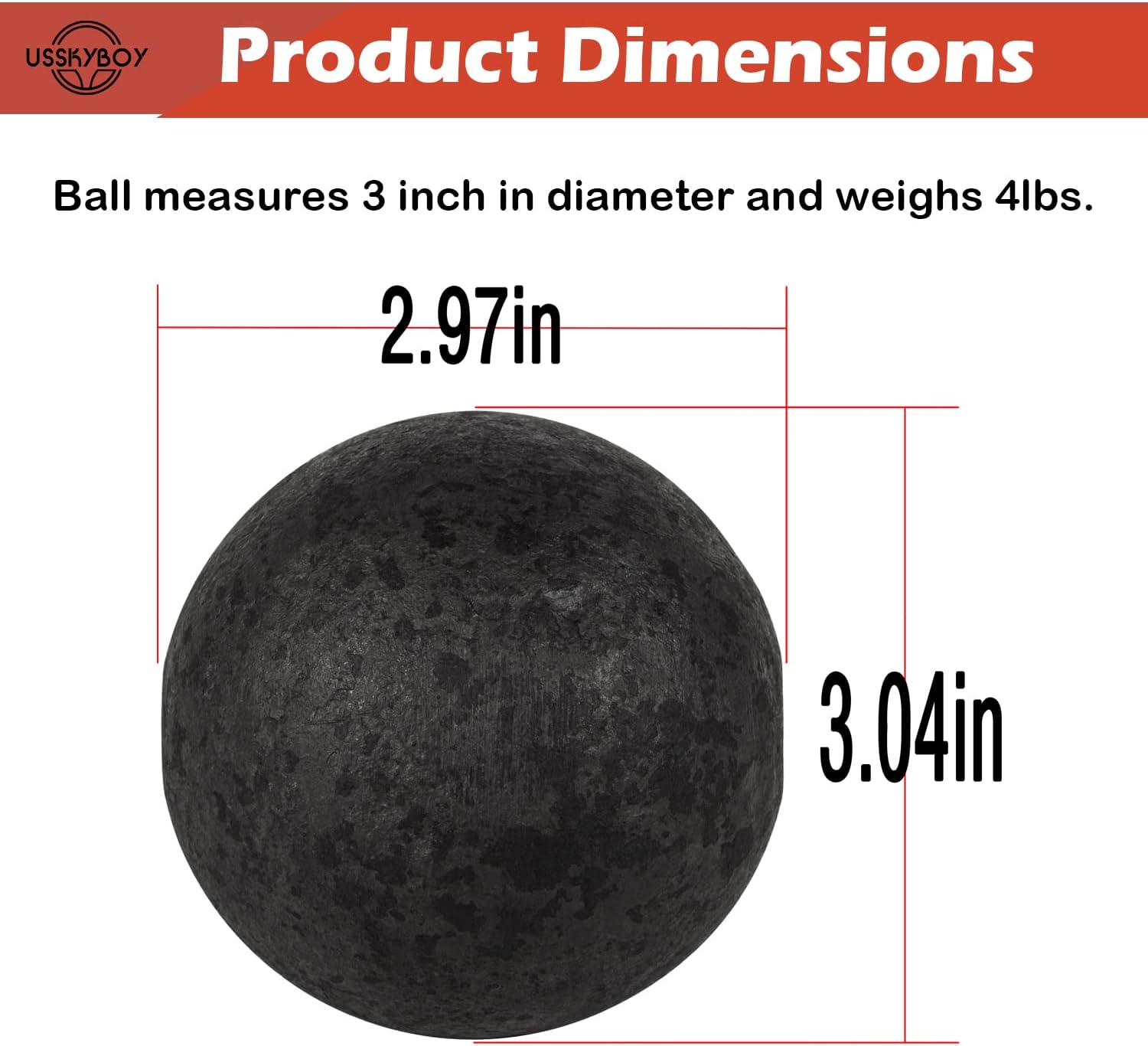 3 Inch High Carbon 4 Pound Ball Bearing Hammer Blade Blacksmith Anvil Ball Stake Steel