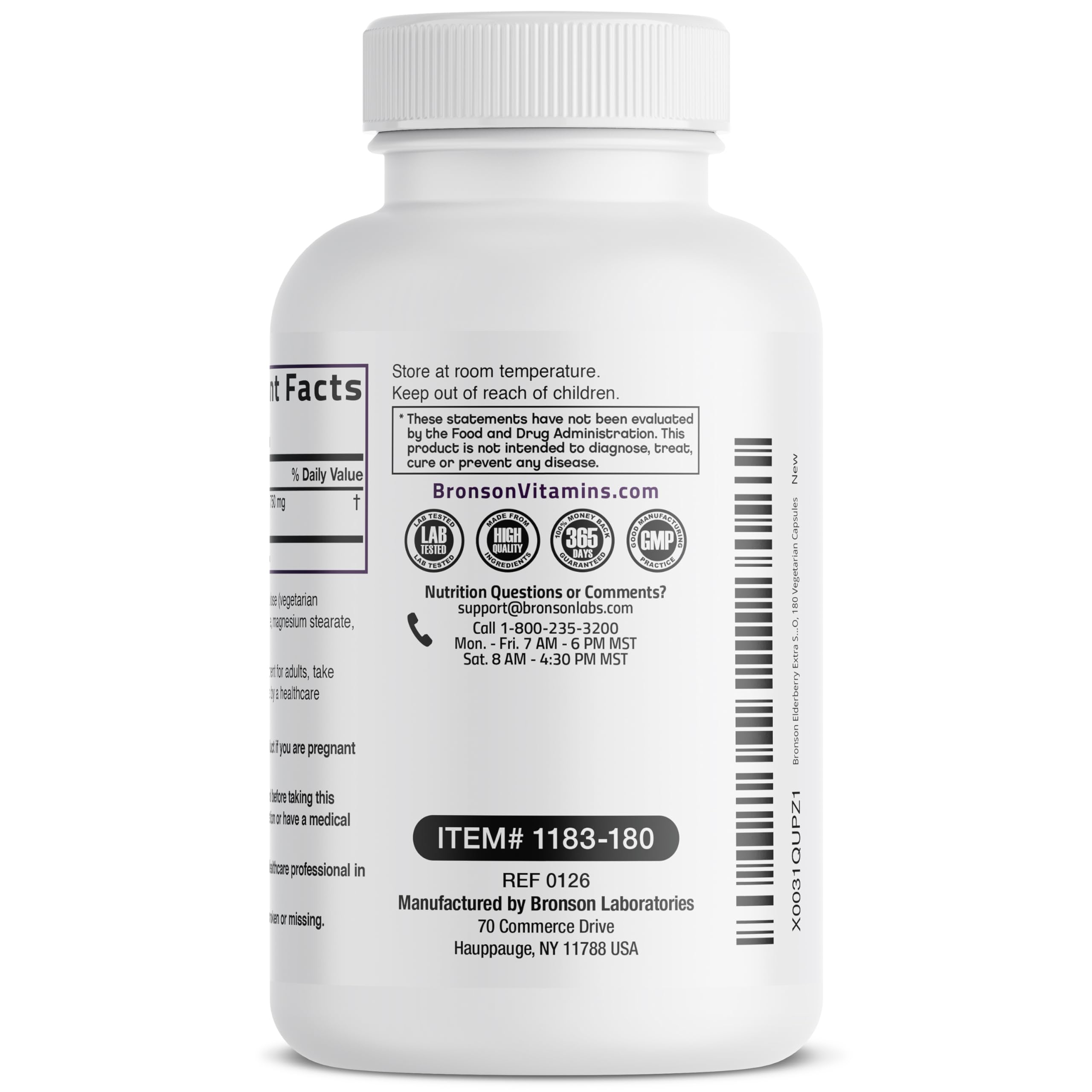 Bronson Elderberry Extra Strength Immune Support, 180 Vegetarian Capsules — Amazon image 5