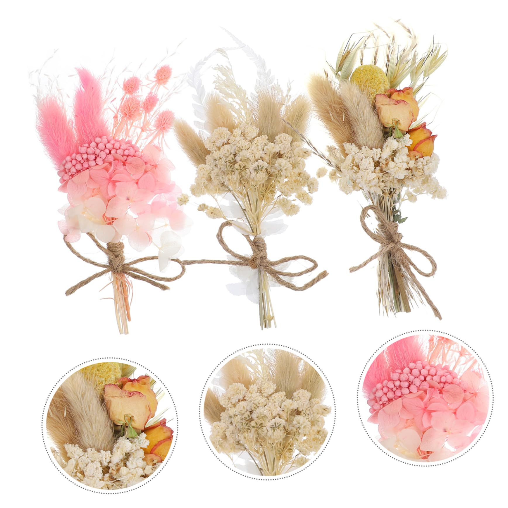 Alipis 4 Sätze Mini Trockenblumenstrauß Getrocknete Blumen Kreative DIY Für Hochzeiten Und Heimdekoration Geschenkidee Für Besondere Anlässe 6 Stück * 4