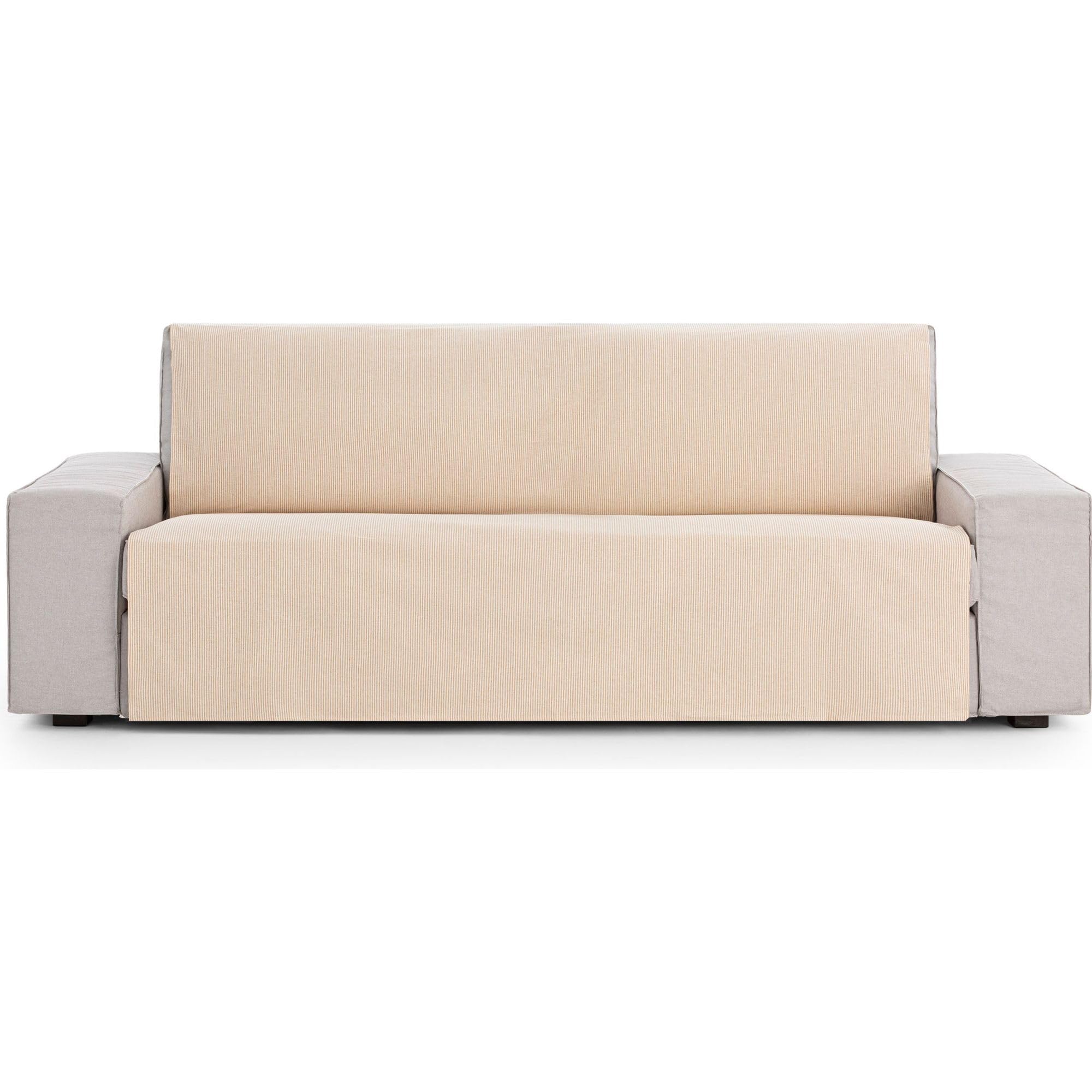 Foulard multifonction demi-panama pour cocooning sur canapé et lit ocre doux