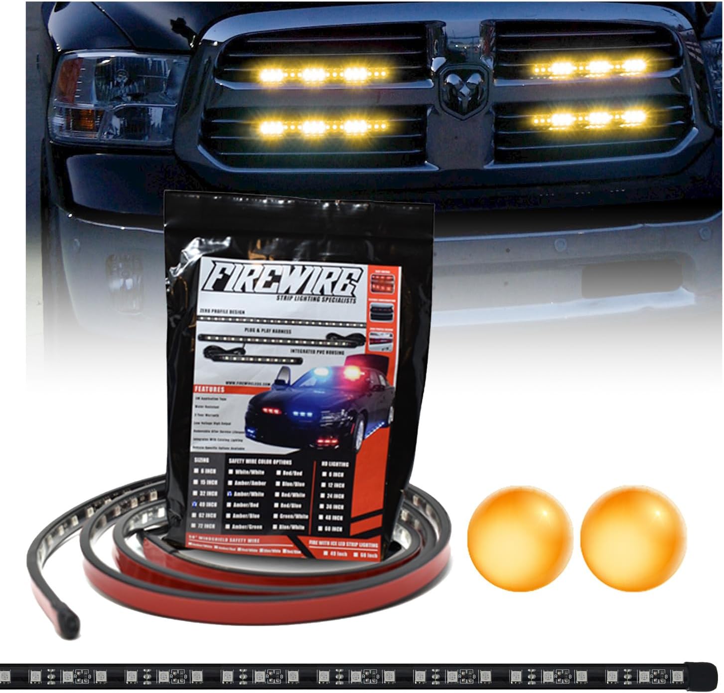 Firewire LEDs Emergency Strobe Lights for Trucks 15